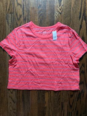 GAP Women's Cropped Striped Crewneck Tee NWT